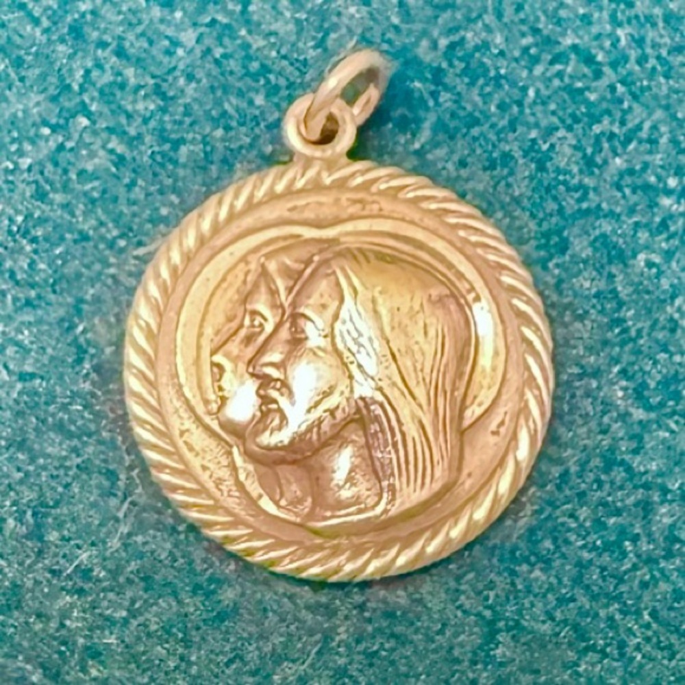 Sterling Silver Jesus & Mary Pendant